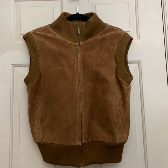 CARDON cosas nuestras suede vest brown pockets - Picture 1 of 7